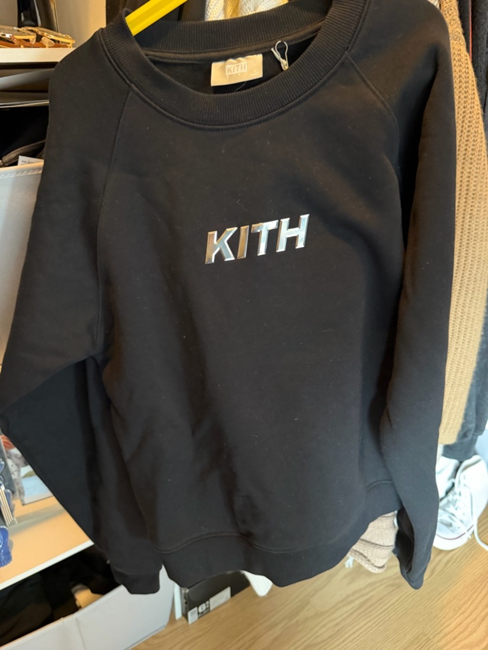 KITH Kids Black Logo Crewneck Sweater
